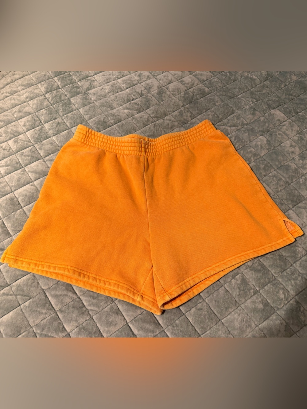 TNA Aritzia Cozy Fleece Shorts in Bright Orange - size M